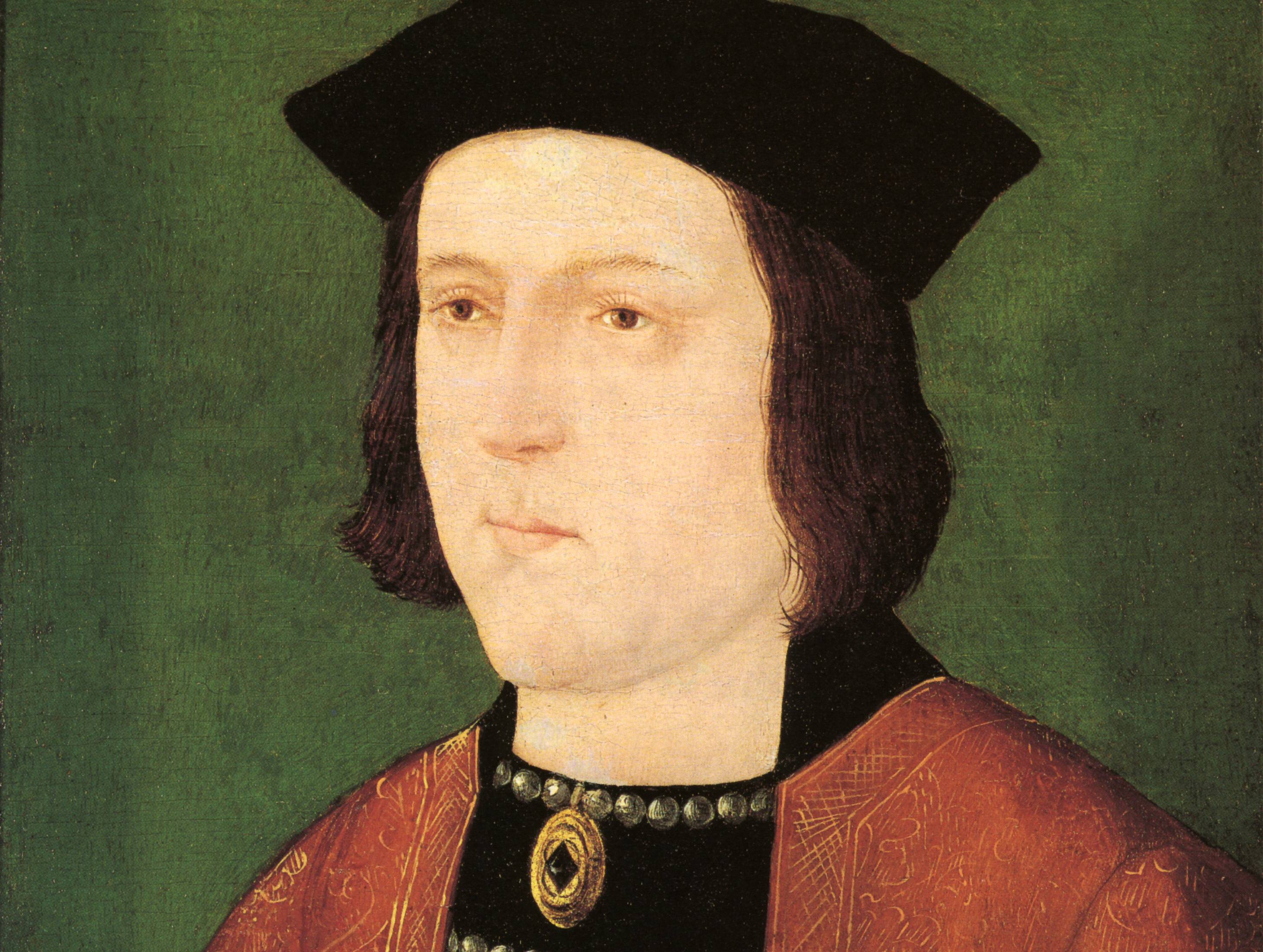 Edward IV portrait wearing  red and black
