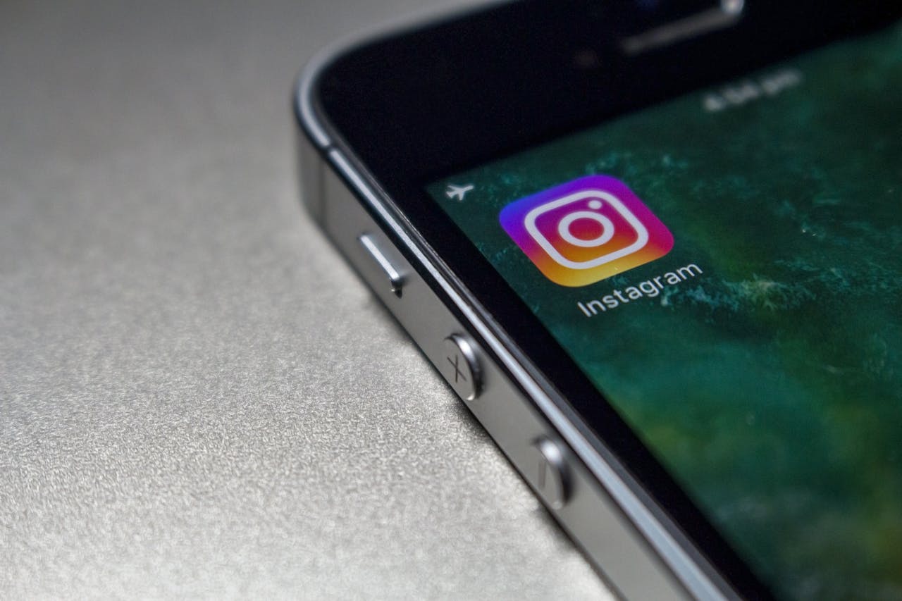 Close-up of Smart Phone instagram icon