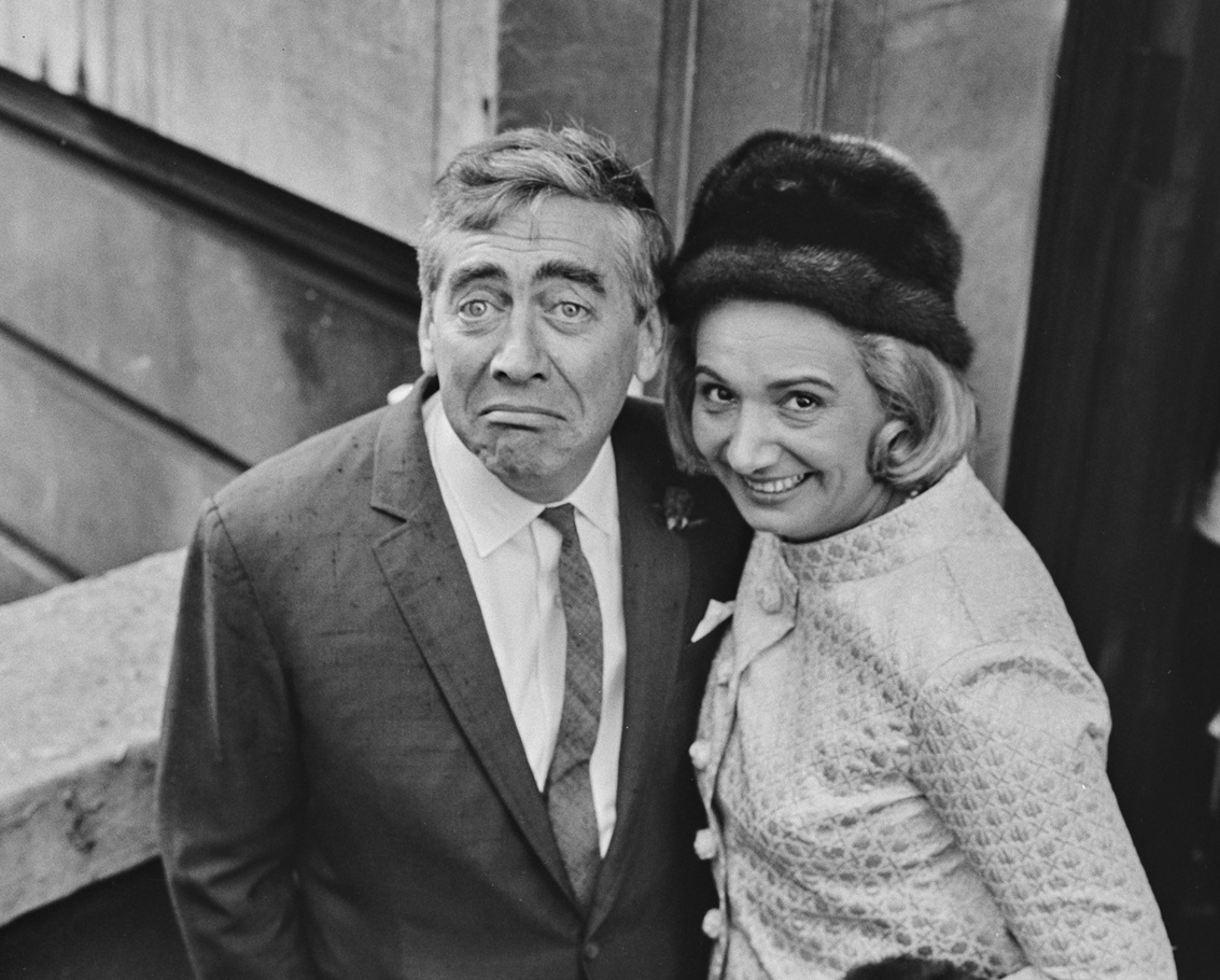 Tony Hancock (1924 - 1968) marries his publicist, marketing consultant Freda 'Freddie' Ross at Marylebone Register Office in London, UK, 2nd December 1965.