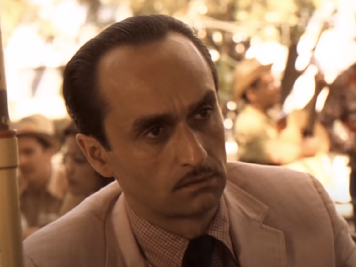 Screenshot of John Cazale looking at side from The Godfather Part II (1974)
