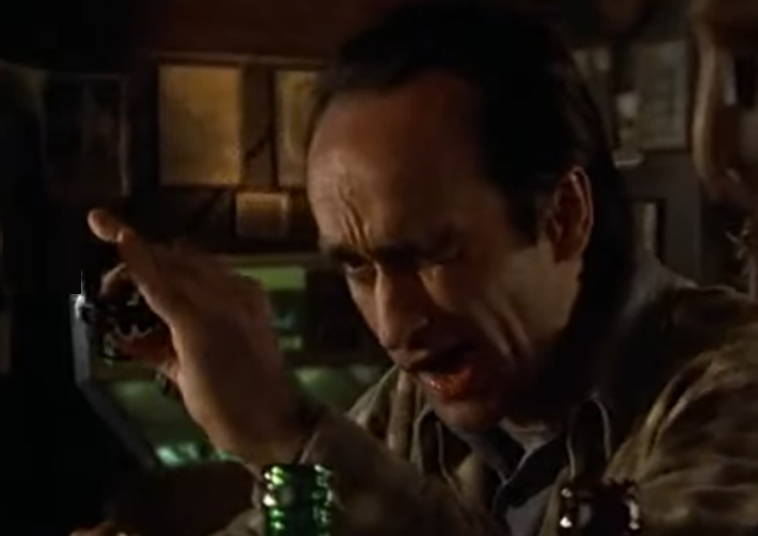 Screenshot of John Cazale looking at front from The Deer Hunter (1978)