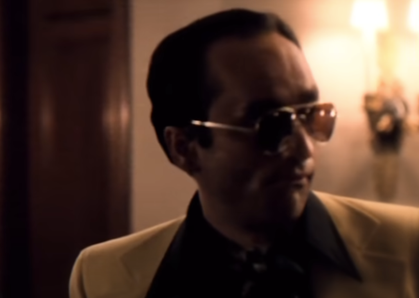 Screenshot of John Cazale looking at side from The Godfather Part II (1974)