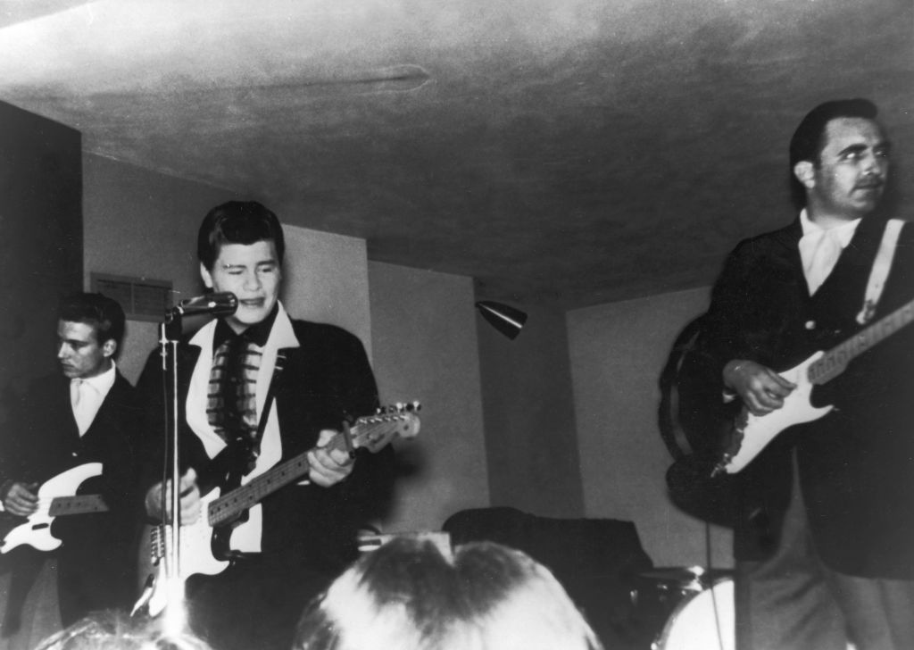 American rock 'n' roll singer Ritchie Valens  performing