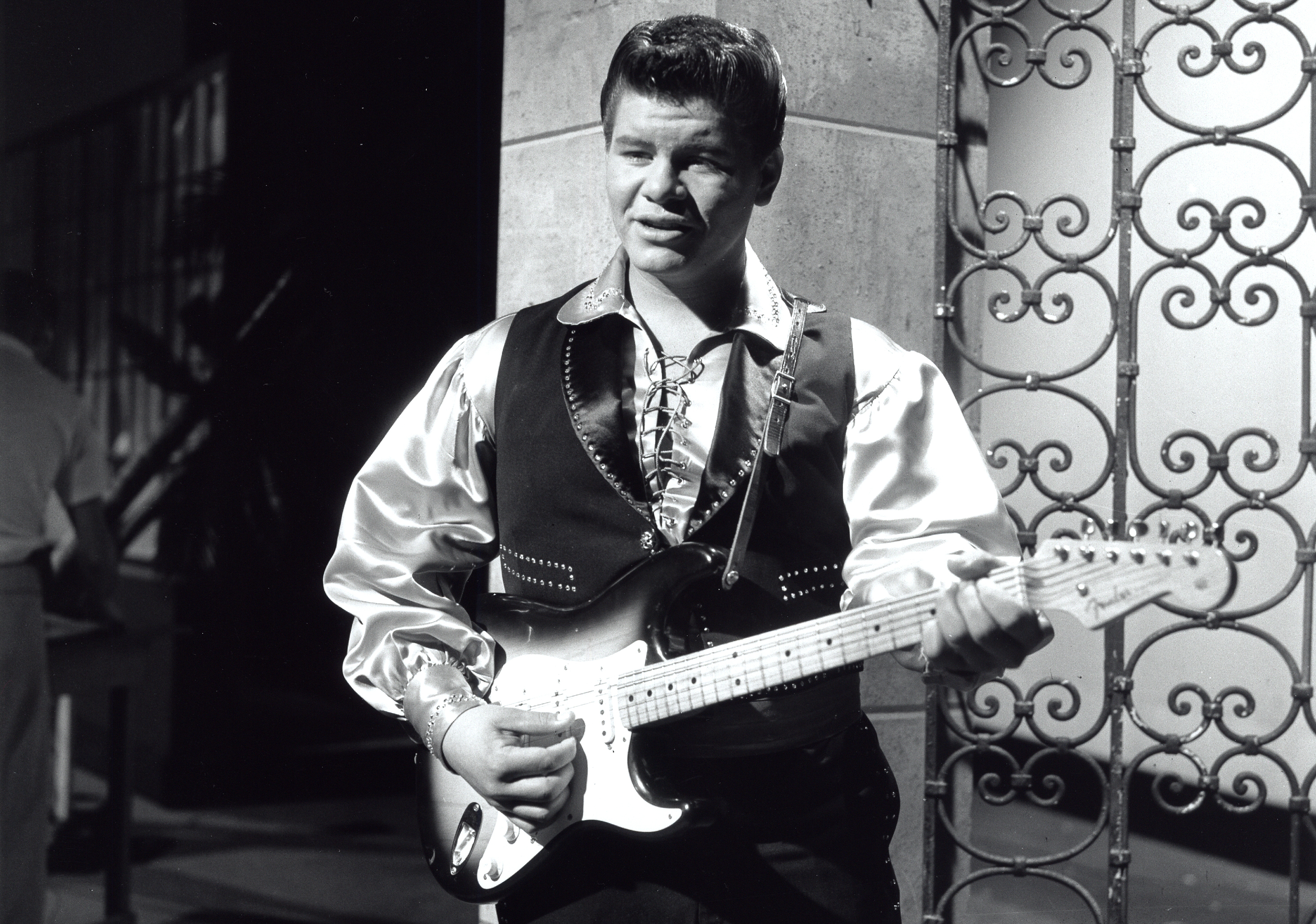 Ritchie Valens Photo holding a guitar