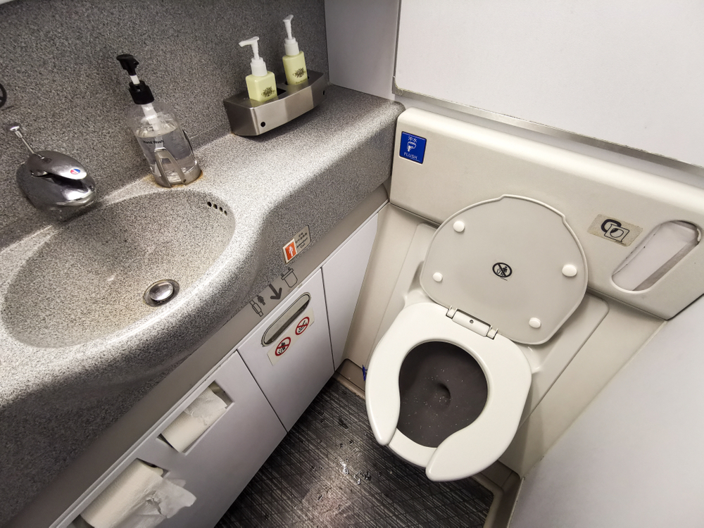 Inside Airplane lavatory