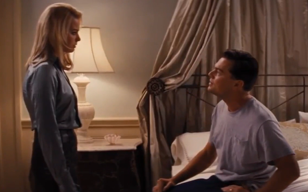 Screenshot of Leonardo DiCaprio and Margot Robbie - from The Wolf of Wall Street (2013)