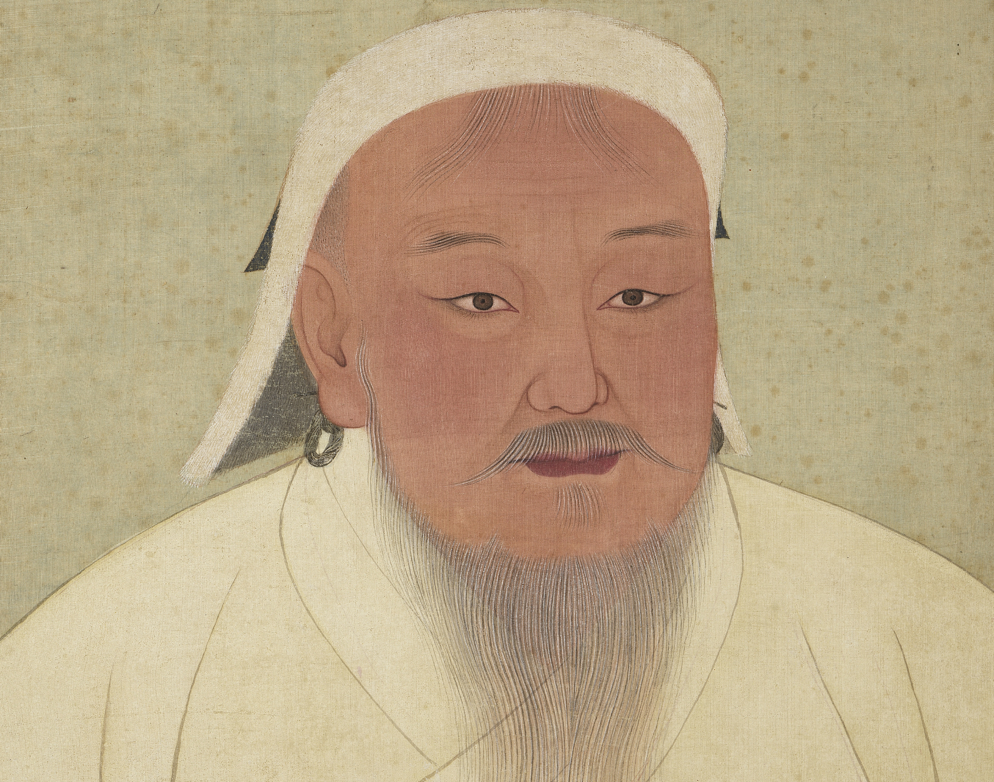 Genghis Khan portrait in white