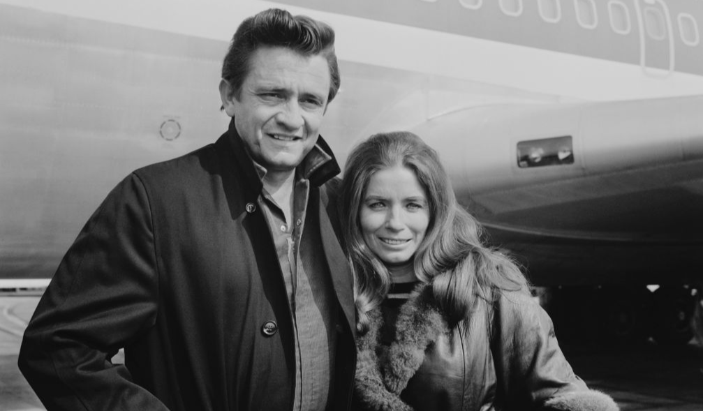 Johnny Cash with his wife, American singer and actress June Carter