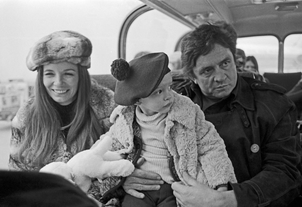 Johnny Cash with his wife June Carter Cash and son John Carter Cash