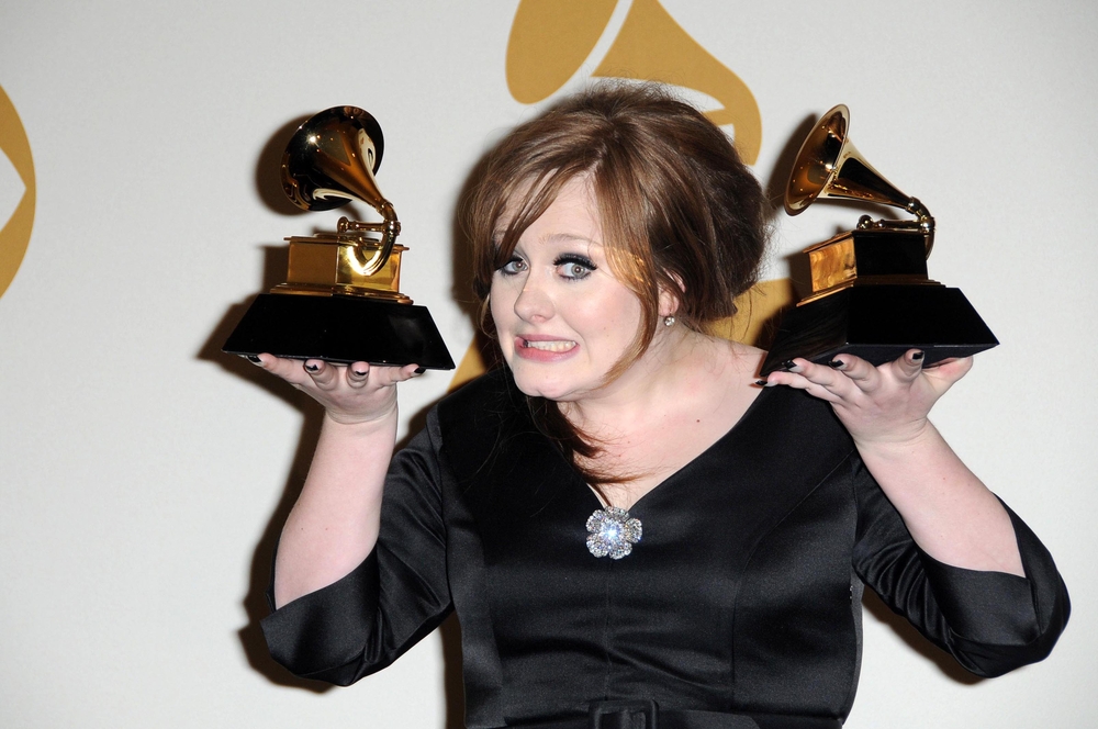 Adele in the press room at the 51st Annual GRAMMY Awards.
