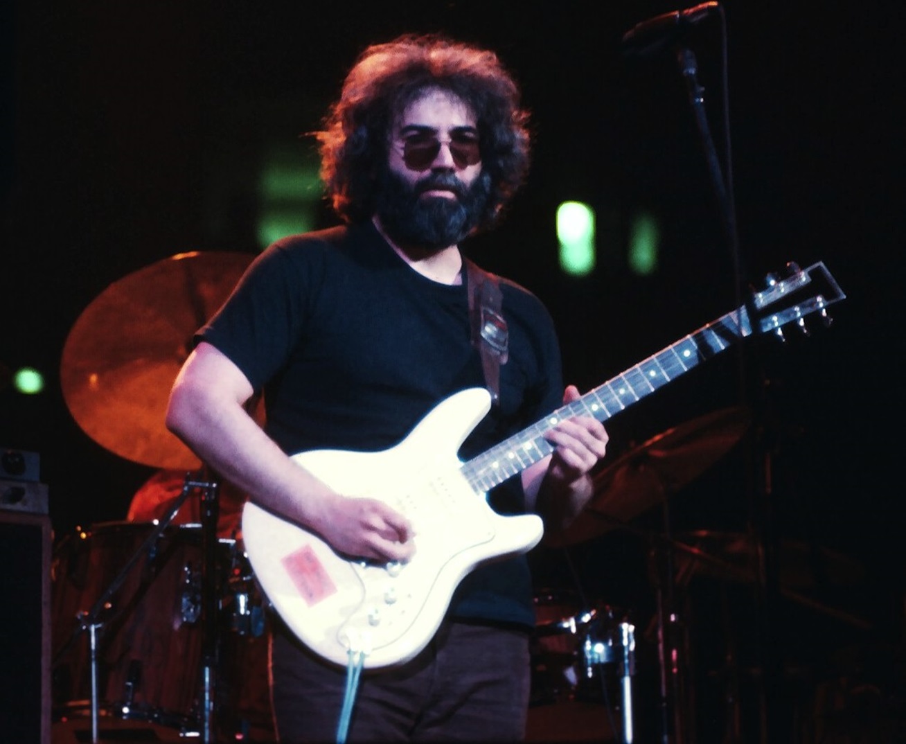 Jerry Garcia on stage.