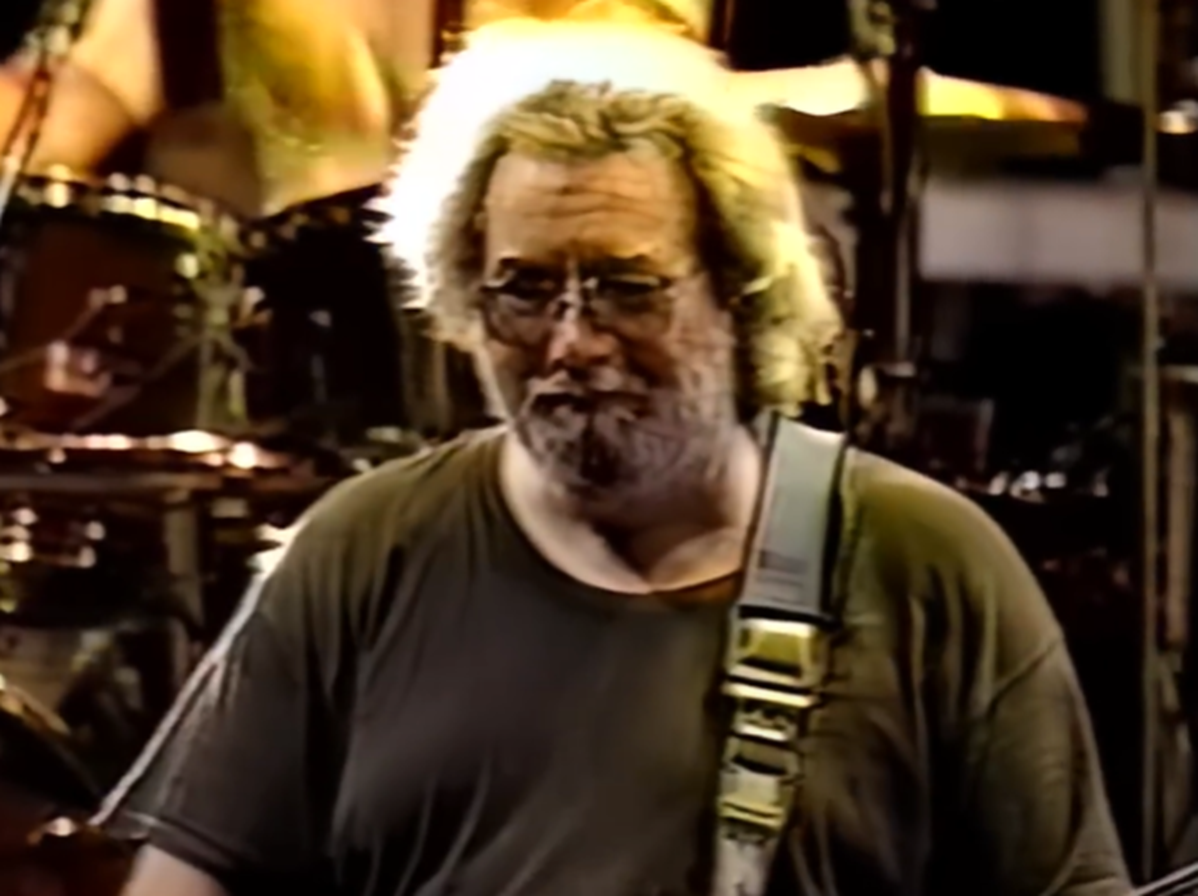 Screenshot of Jerry Garcia on stage - from Entertainment Tonight (Tv Series- 1995)