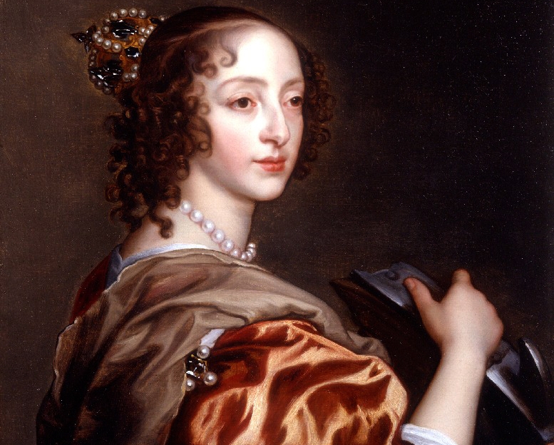 Henrietta Maria, Queen of Britain, wife of Charles I in golden clothes