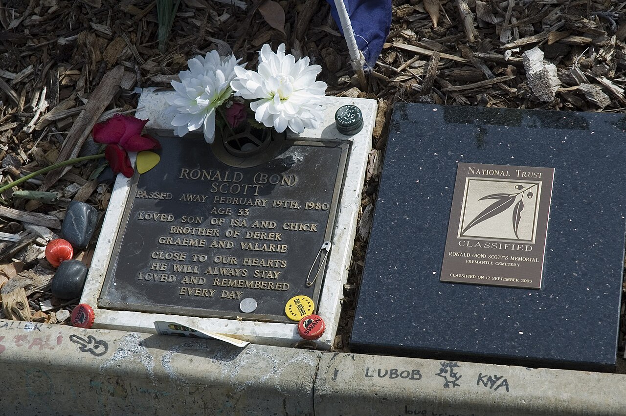Grave Of Bon Scott, Fremantle Cemetery, Western Australia