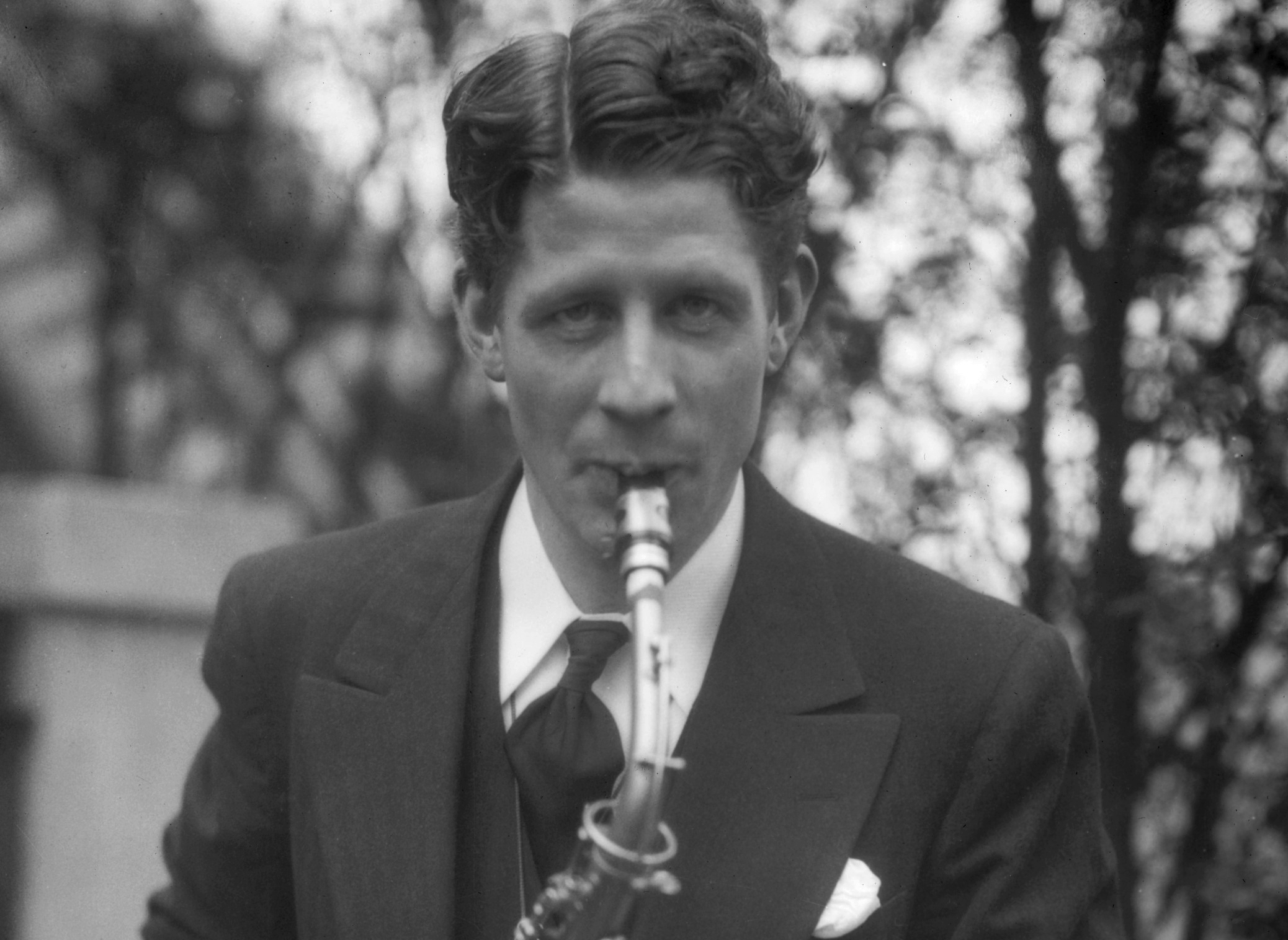Rudy Vallee playing the saxophone