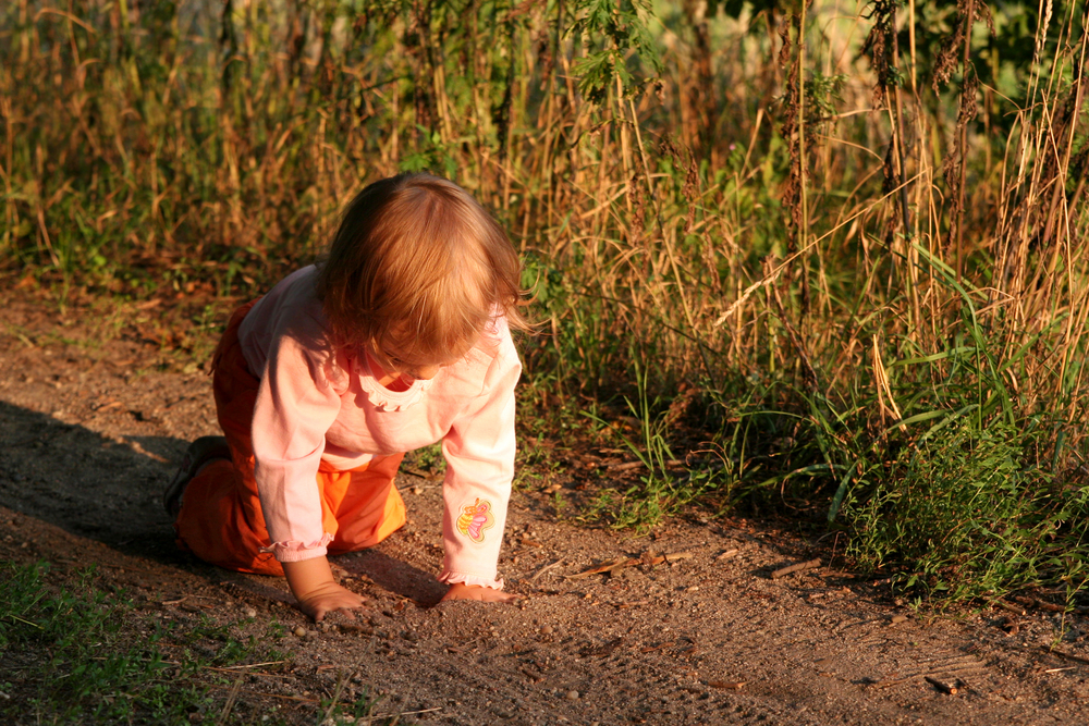 Little baby crawling