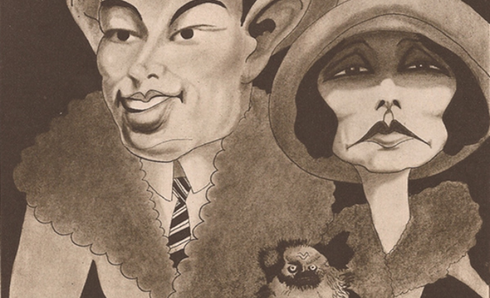 Caricature Of Rambova And Valentino