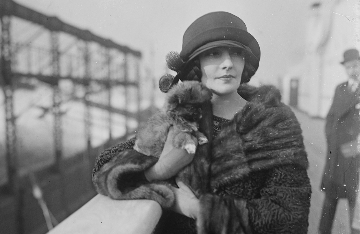 Natacha Rambova on a boat