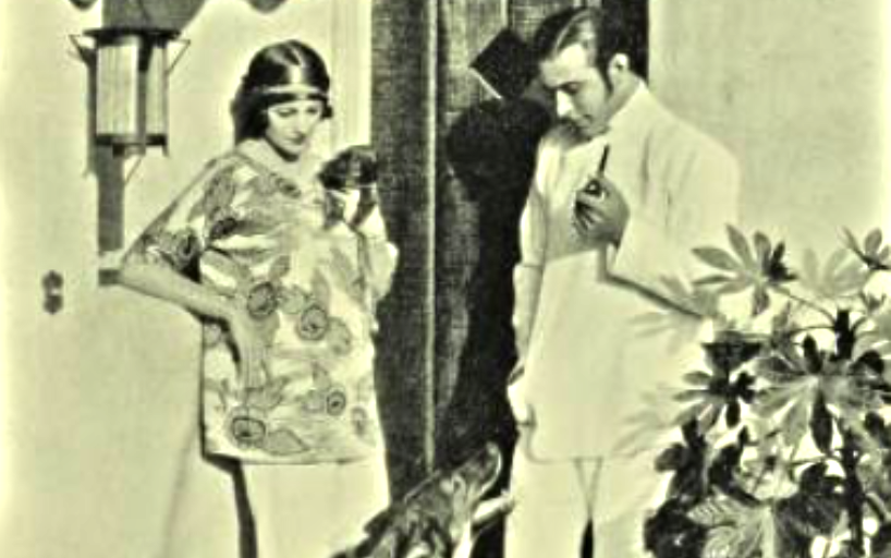 Natacha Rambova and Rudolph Valentino with dogs