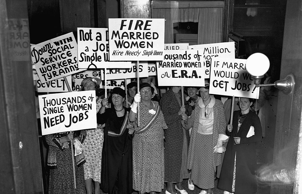 Single women protesting