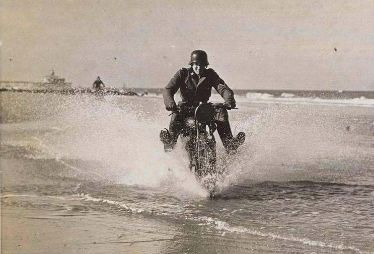 A soldier on motorbike