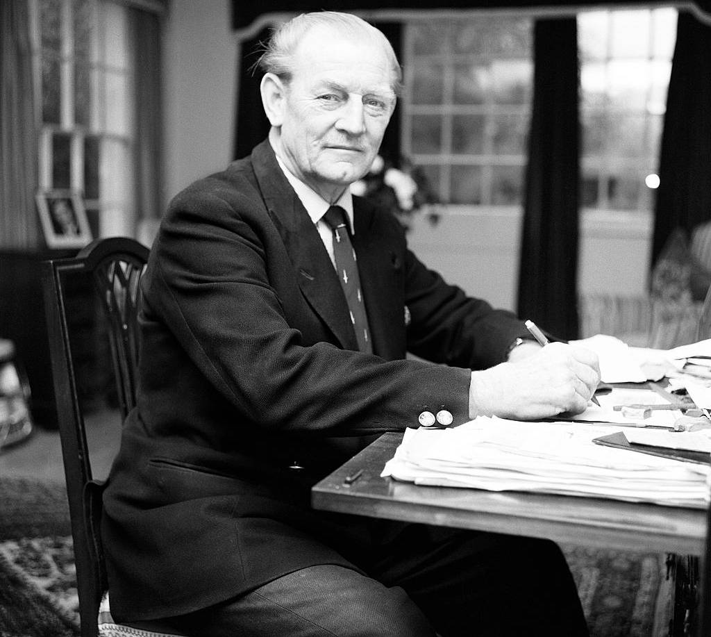 Lieutenant Colonel John Malcolm Thorpe Fleming Churchill in suit