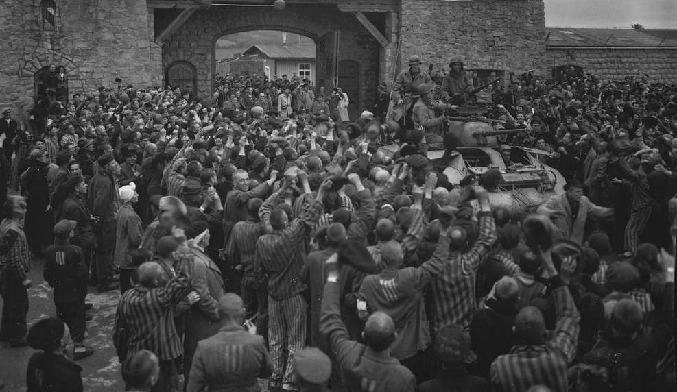 Liberated prisoners in Austria