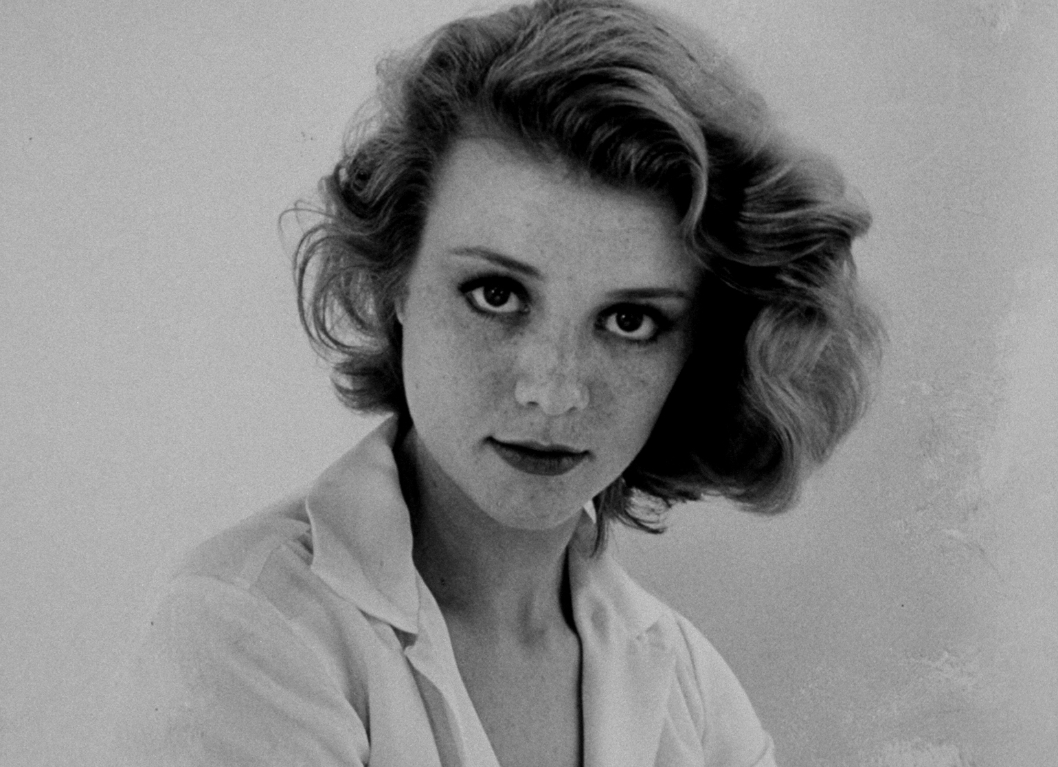 Swedish Actress, Inger Stevens, wearing plunging neckline blouse