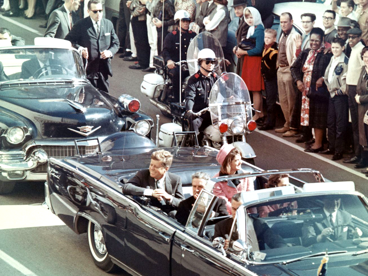 Picture of President Kennedy in the limousine in Dallas