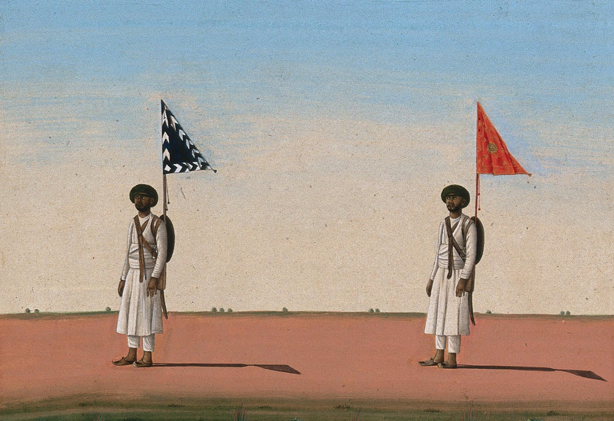 Illustration depicting two rocket-men