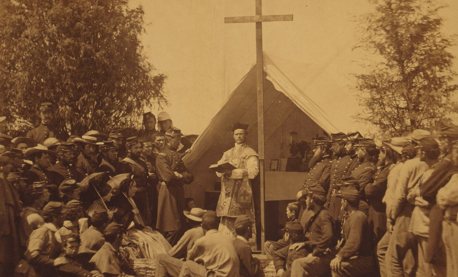 Sunday morning mass in camp