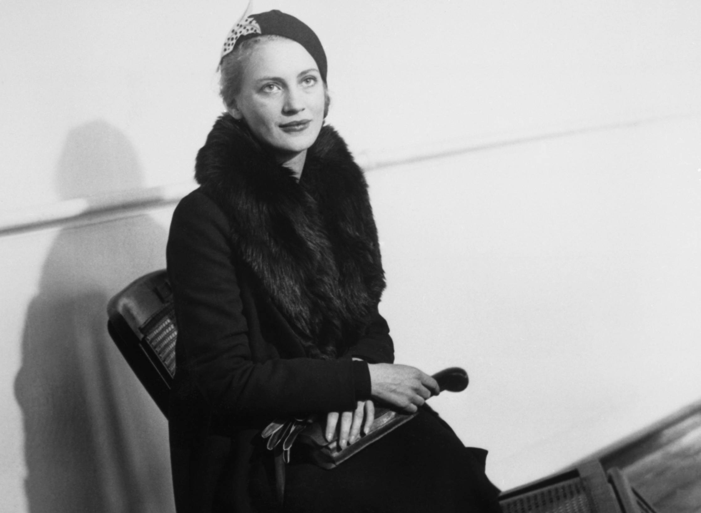 Female war correspondent Lee Miller onboard