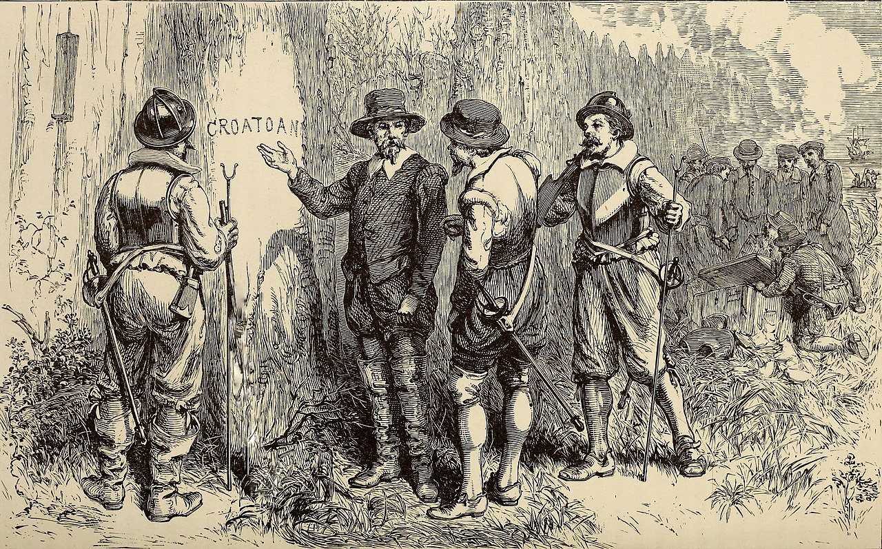 The Lost Colony, design by William Ludwell Sheppard, engraving by William James Linton.