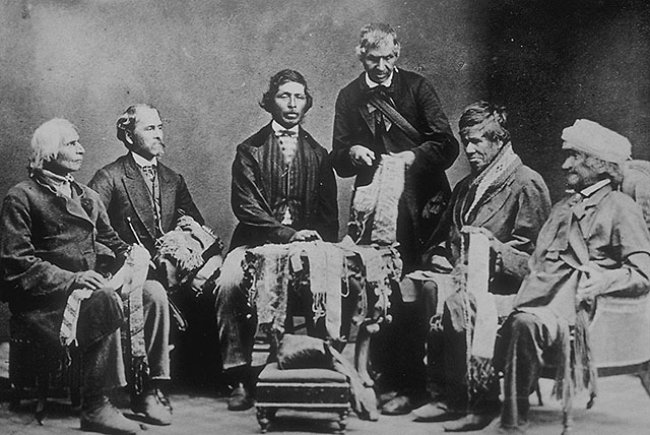 Iroquois Chiefs posing for a photo