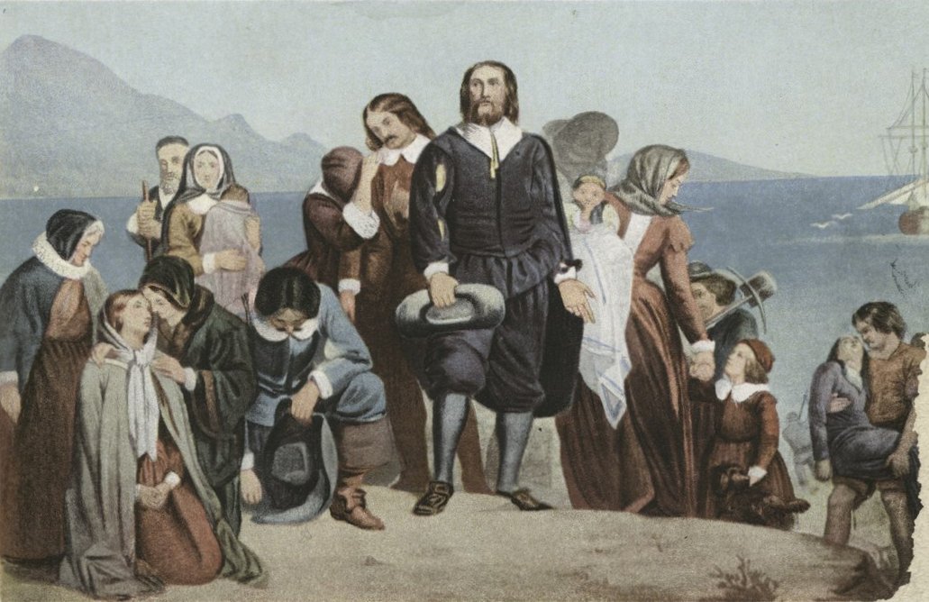 Landing of the Pilgrims, by Charles Lucy, Painting