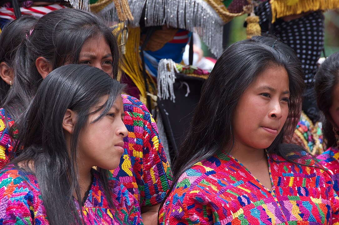 Young Mayan women in traditional dress