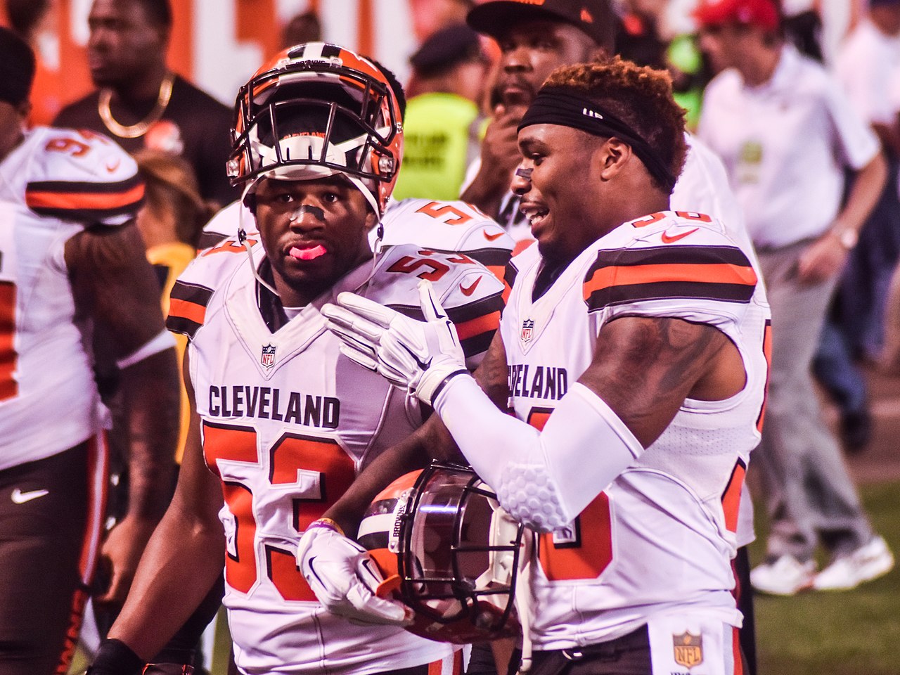 Cleveland Browns players at the game