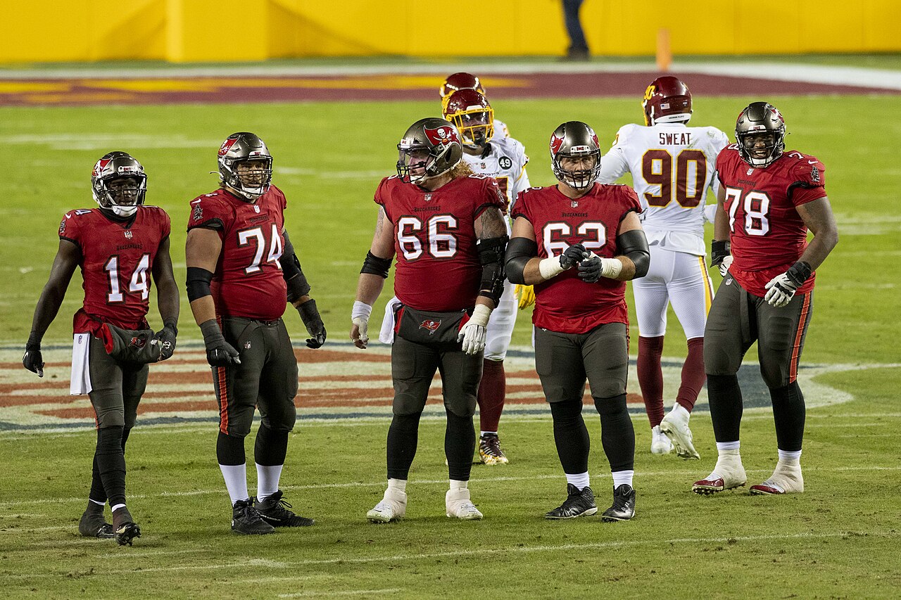 Buccaneers Offensive Line at FedEx Field, Landover, Maryland