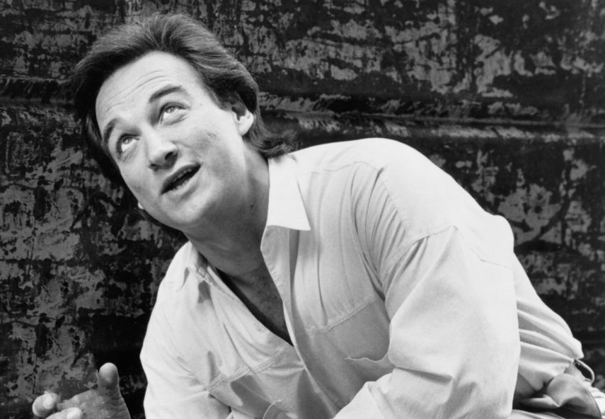Actor James Belushi on the set of a movie