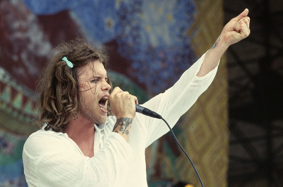Portrait Photo of Shannon Hoon Singing at Woodstock '94