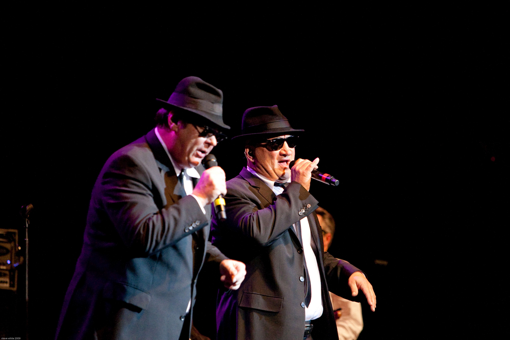 Musical group The Blues Brothers, Dan Aykroyd and Jim Belushi