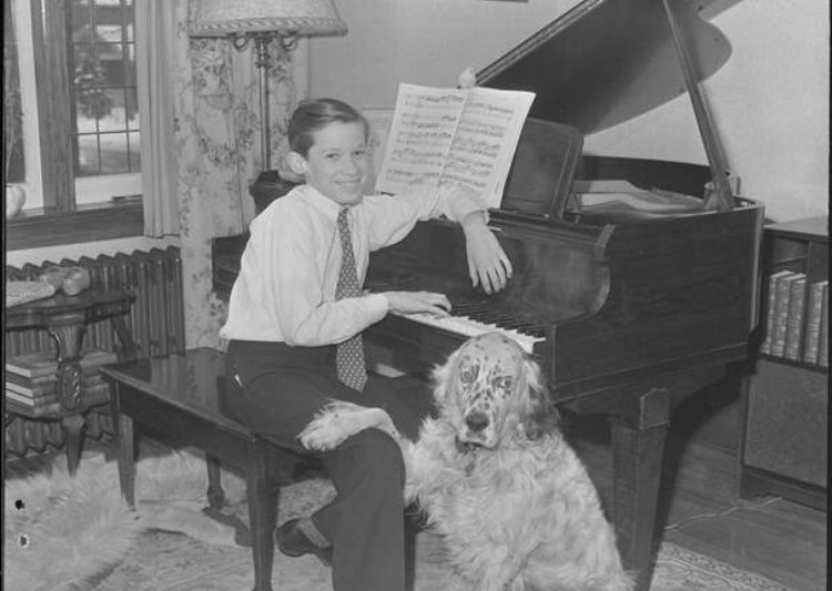 Glenn Gould as a child, at his piano