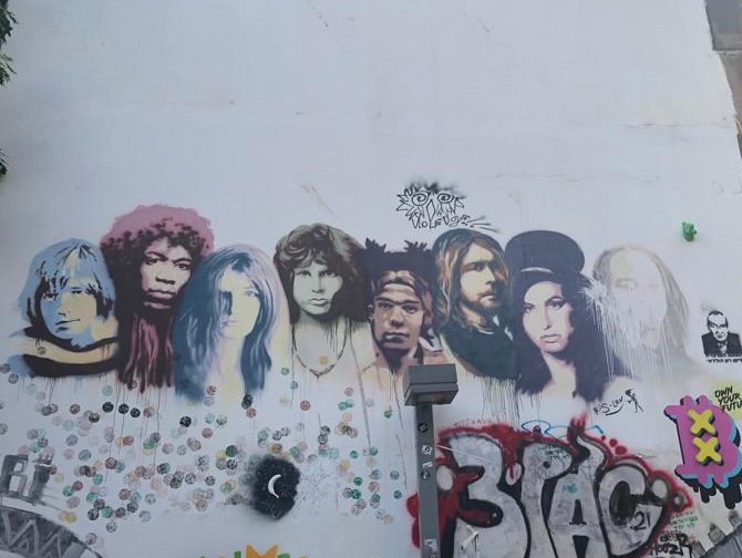 27 club art wall in Tel Aviv