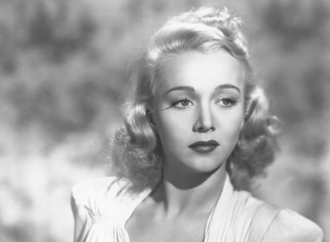 American actress Carole Landis in 1940 in white top