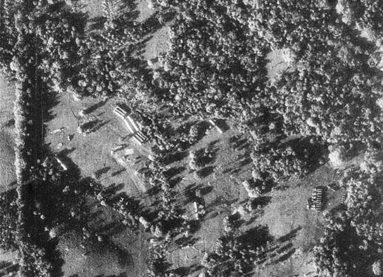 A U-2 reconnaissance photograph of Cuba, showing Soviet nuclear missiles