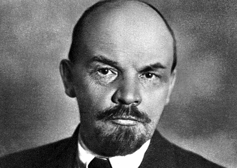 Standing portrait of Vladimir Lenin in suit