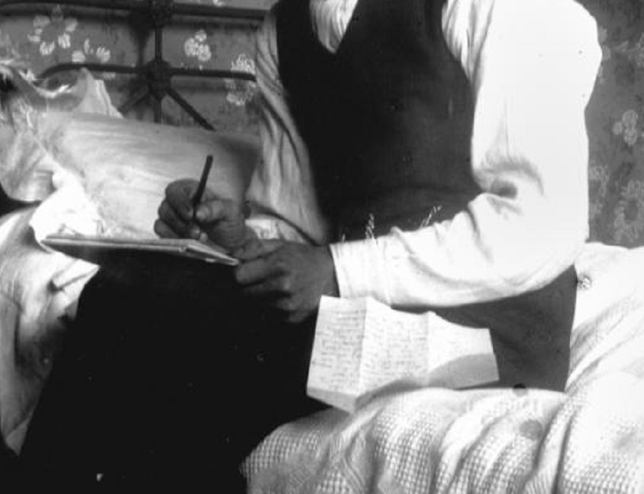 Portrait of a man writing a letter, 1900-1910