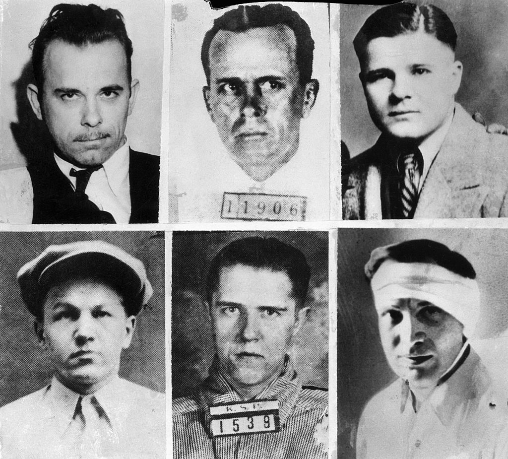 Mugshots of the FBI's most wanted criminals in 1934.