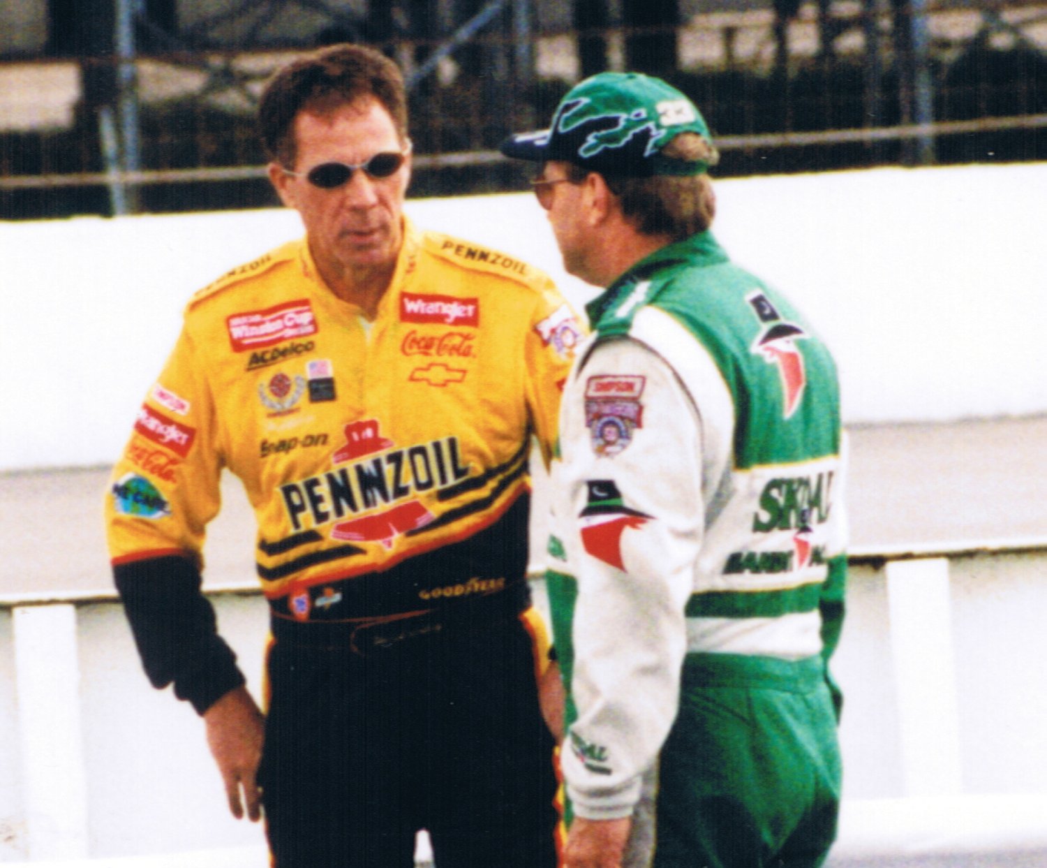  Darrell Waltrip and Ken Schrader having a talk