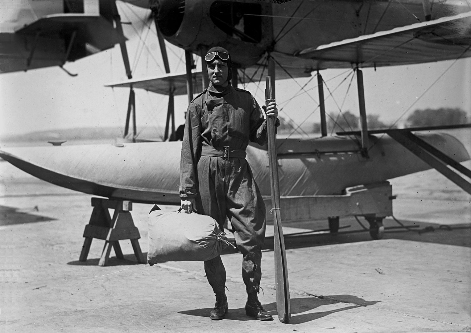 Richard E. Byrd in front of a plane